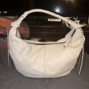 Oryany leather hobo bag. Elegant White Leather Hobo Bag